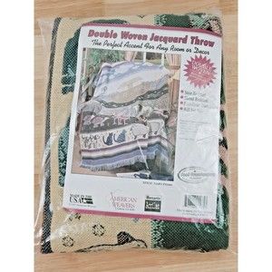 Throw Blanket American Weavers Noah's Friends Double Woven 50" X 60" Acrylic